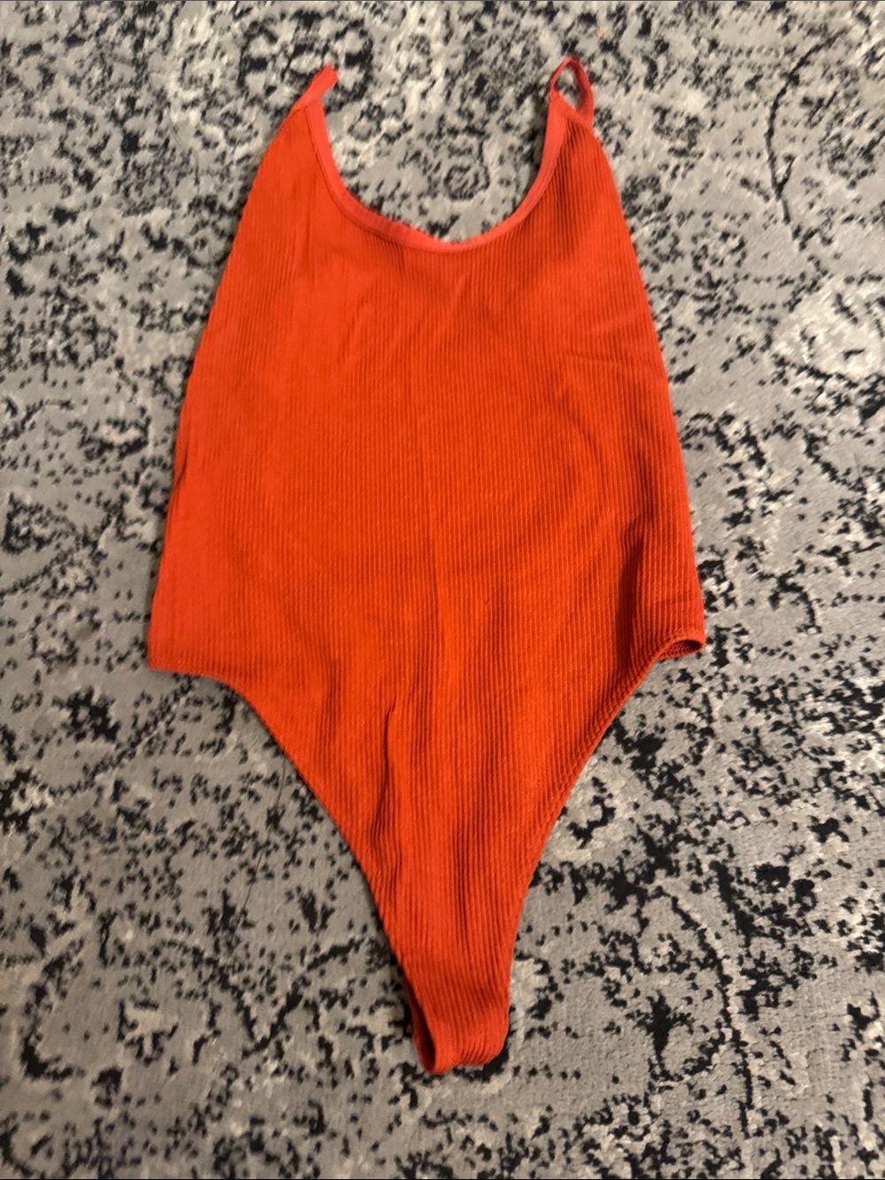 Urban Outfitters burnt Orange Ribbed low back Bodysuit